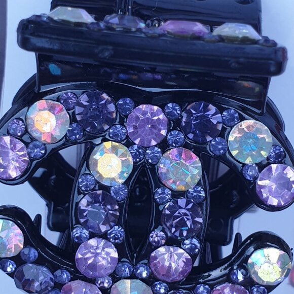 Fashion Purple Crystals Claw Long Hair Tie  Women Casual Formal Accessory Gift - Picture 2 of 3